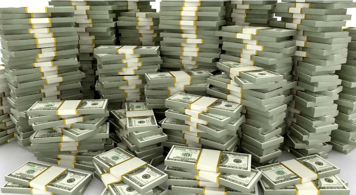 Tall stacks of cash